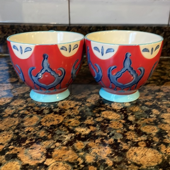 Artisan hand painted coffee mugs - footed (set of 2) - Picture 3 of 5